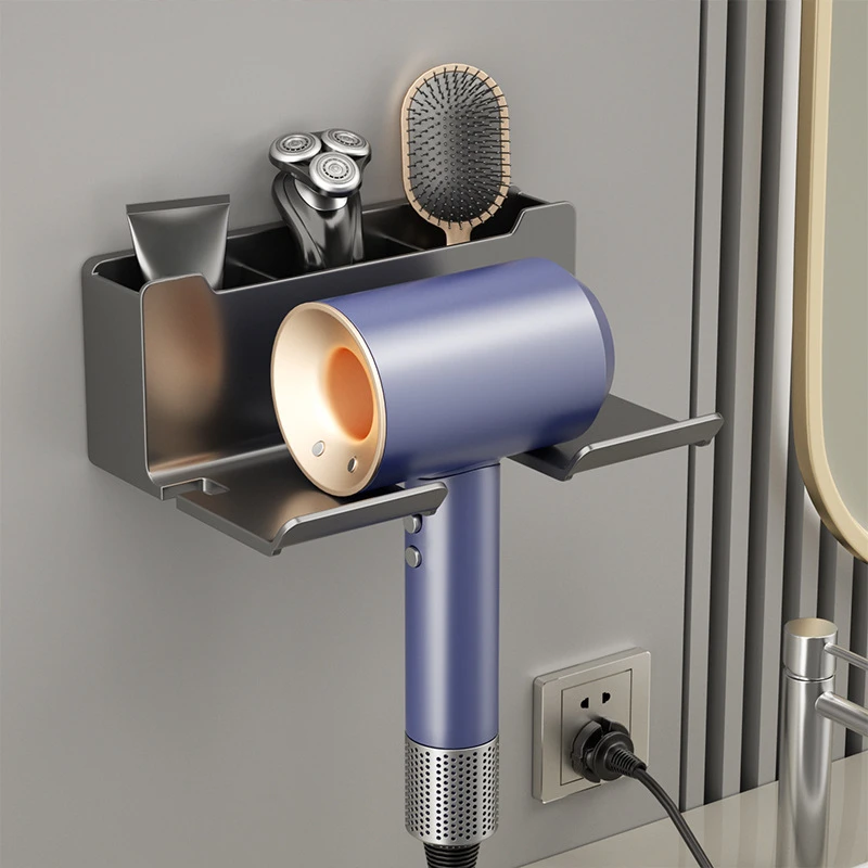 Aan de muur gemonteerde föhnhouder Drogerwieg Stijltang Stand Organizer Box Toiletventilatorhouder Plank Badkameraccessoires
