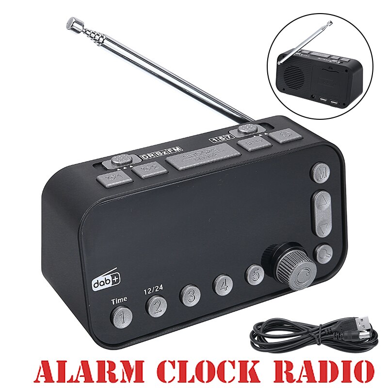 Digital DAB/FM Clock Radio Large Screen LED Radio Clock Alarm Clock Timer 12/24H Format Multifunctional Wake Up Clock Radio