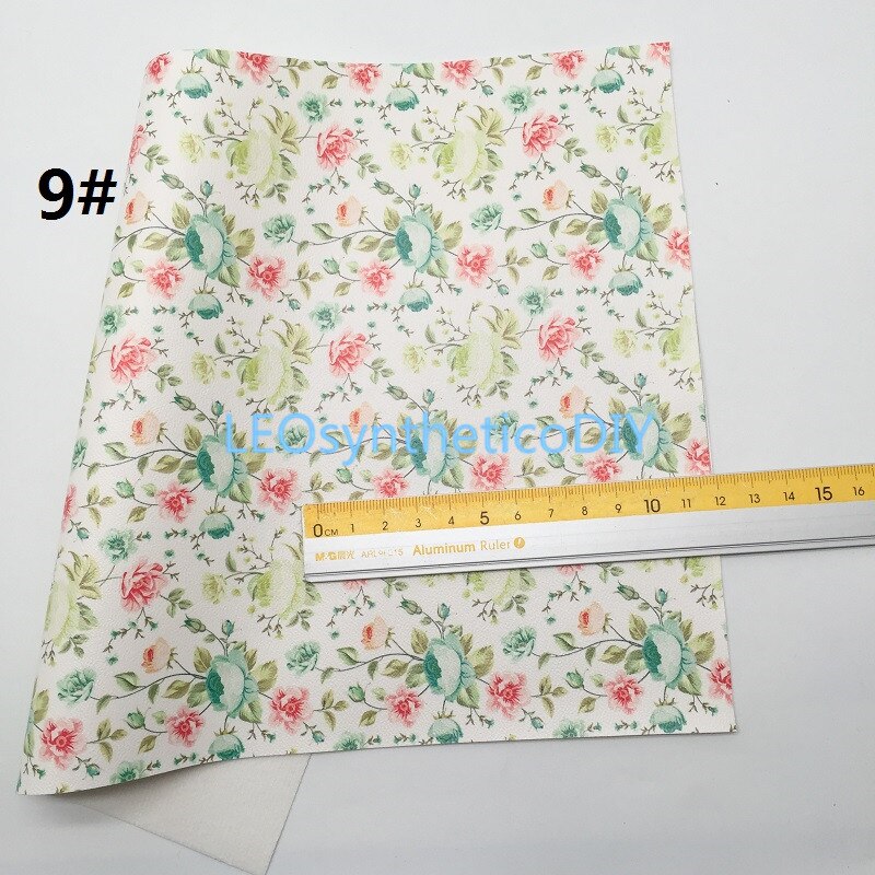 1 Pc 21X29CM Bloemen Gedrukt Faux Leer Stof, Synthetisch Leer Stof Lakens, Leer Voor Maken Bows Leosyntheticodiy T413