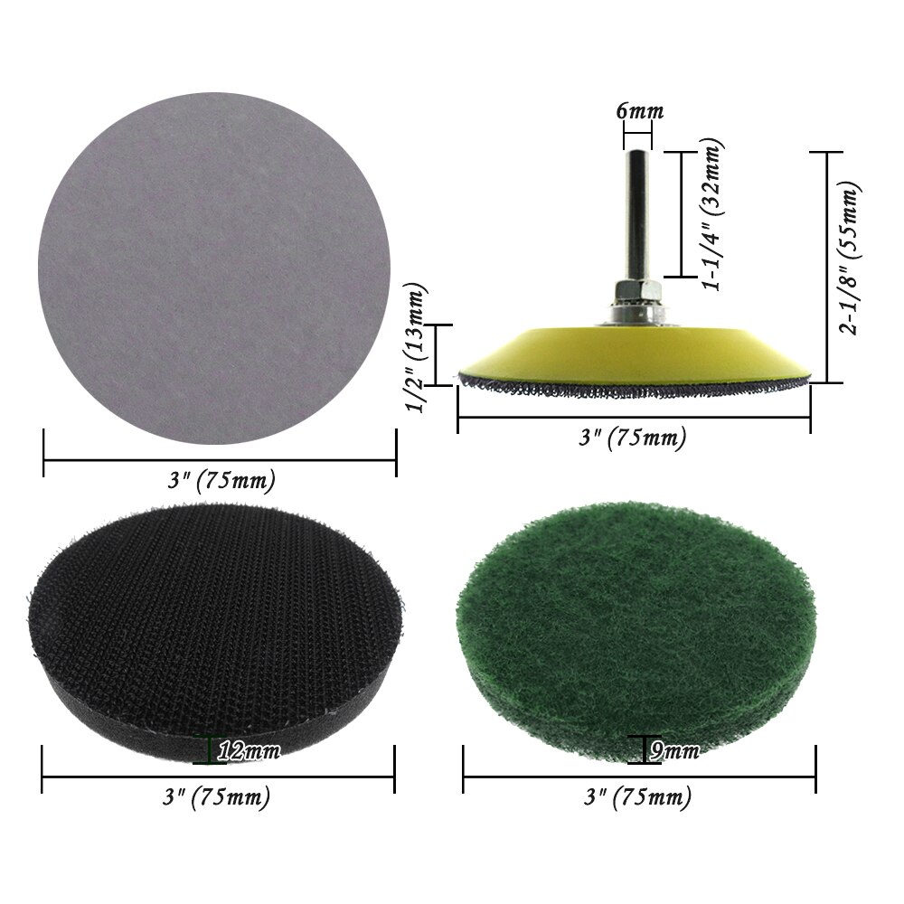 21Pcs/set DIY Car Lights Polishing Sanding Discs Kit Restoration Headlights Repair Set Mop Pad M16 Drill Adapter