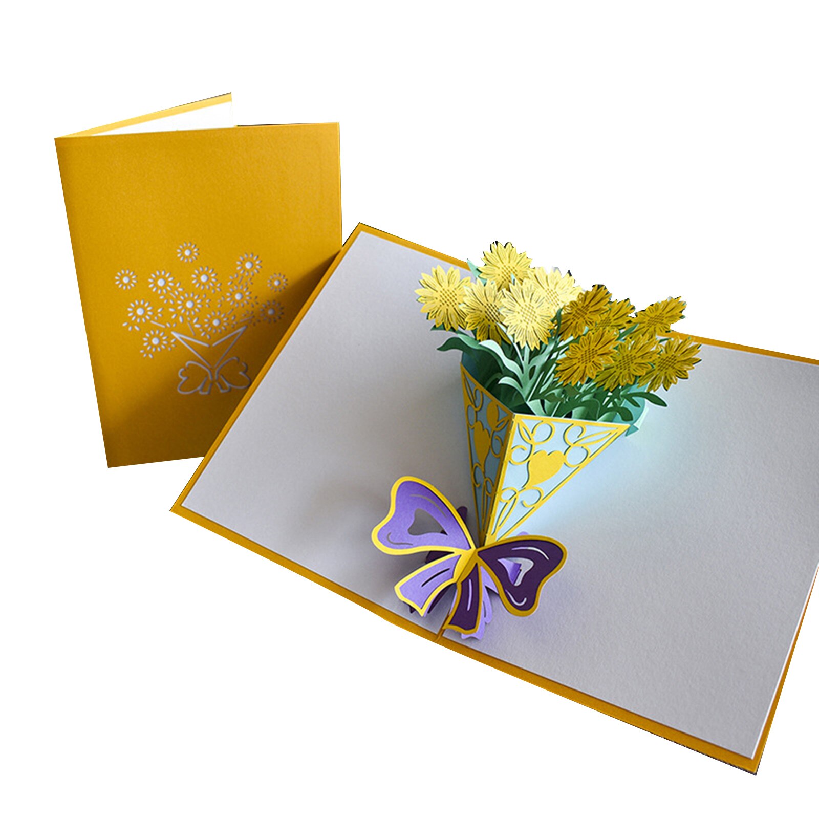 3D Flower Handmade Pop Up Thank You Card Thanksgiving Cards Mother's Day Greeting Cards With Envelope for Mom GHS99