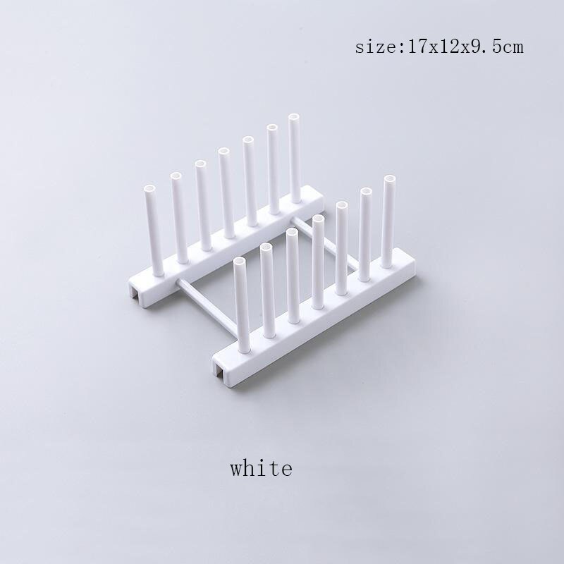 Aftagelig moderne enkel køkkenfad afløbsstativ køkken praktisk plastlåg hylde køkkenafløb dryphylde værktøj: Hvid