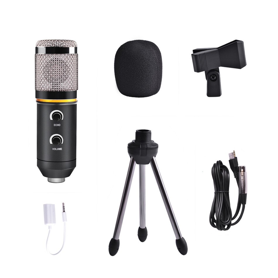 MK-F200TL Microphone USB Condenser Microphone for Video Recording Karaoke Radio Studio Microphone for PC Computer