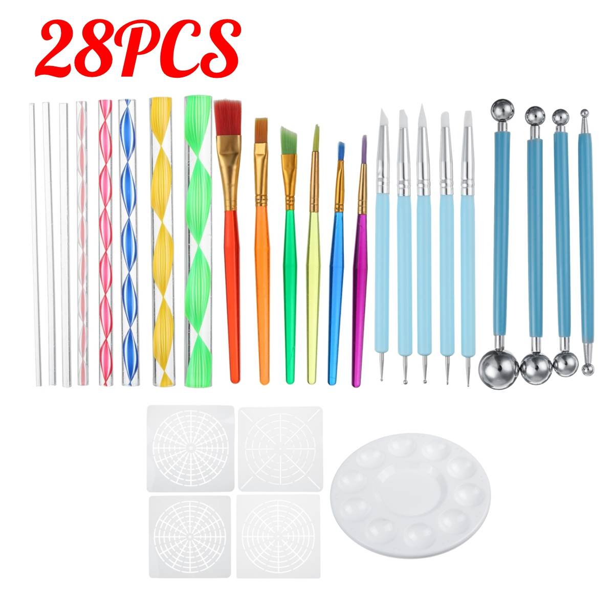 Juego de punteo de Mandala para pintura de rocas para mujer: 28 pcs