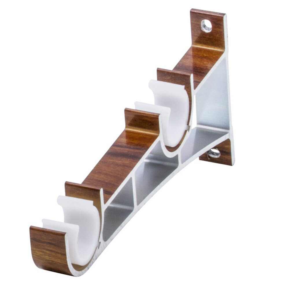 2PCS Curtain Fittings Aluminum Alloy Double Bracket Fish Type Double Code Curtain Rod Bracket