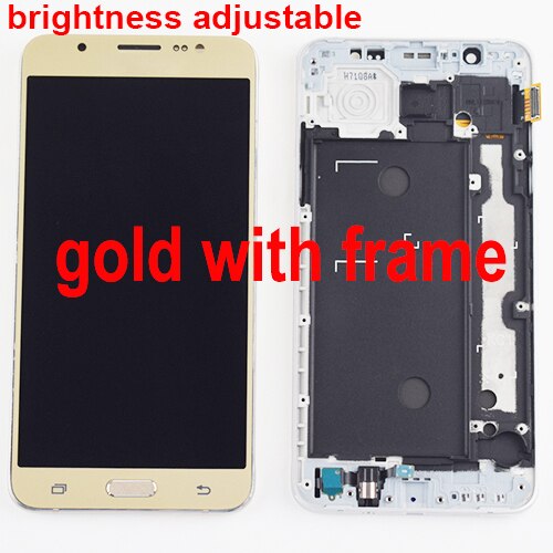 For Samsung Galaxy J7 LCD J710 SM J710F J710FN J710M J710H J710A DS LCD Display + Touch Screen Digitizer Assembly Frame: Gold with frame