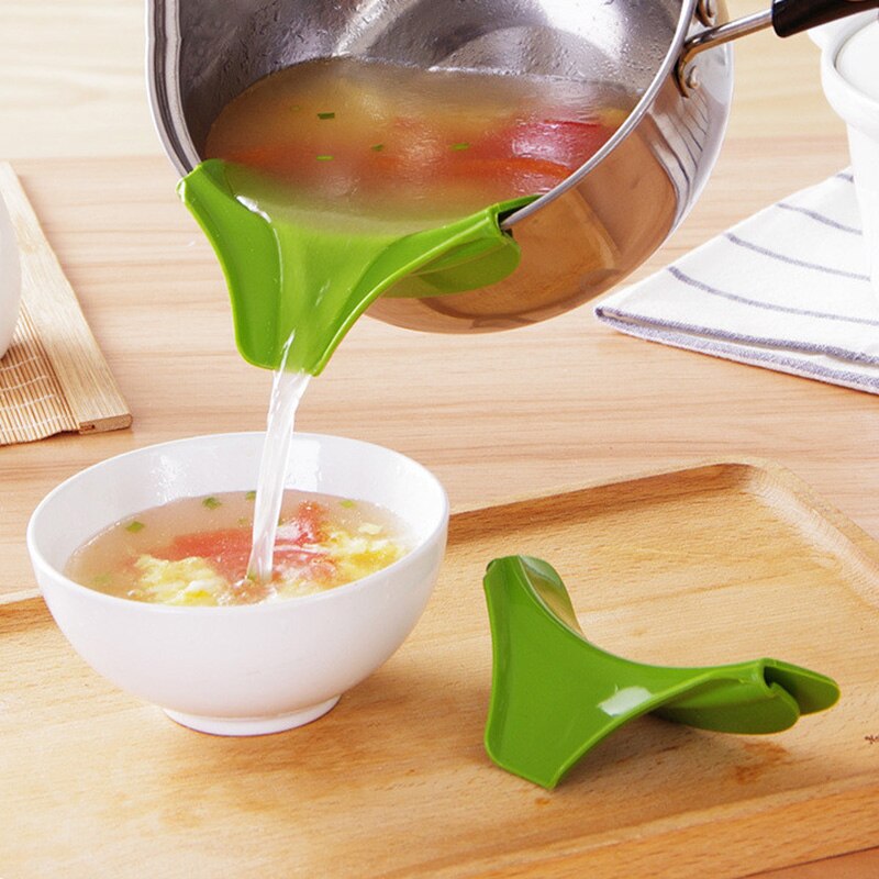 Køkken tilbehør silikone slip på hæld suppe tudtragt til gryder cozinha pander og skåle og krukker køkkengrej