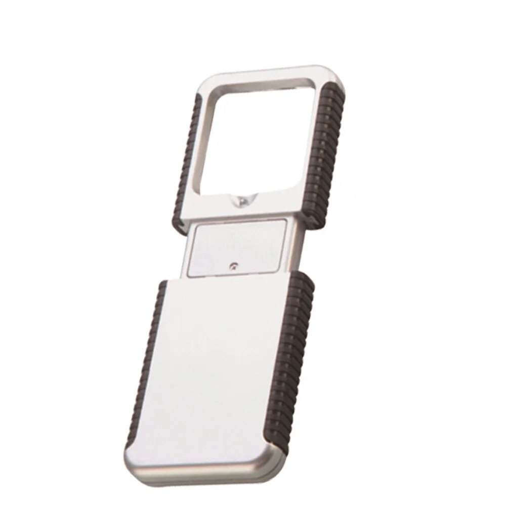 Portable LED Magnifier Mini Night Light Lighting Jeweler Microscope Newspaper Book Reading Magnifier: black