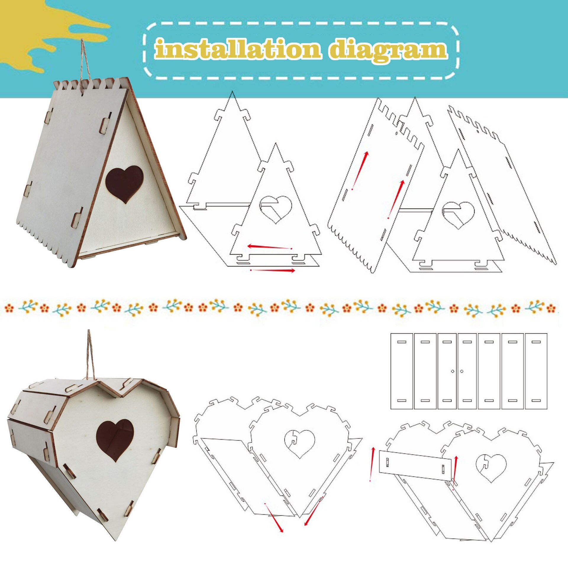 Handleiding Activiteiten Kinderen Diy Vogel Huis Kit Bouwen En Verf Vogelhuisje Houten Kunsten En Ambachten Peuters Houten Speelgoed Tuin Decor