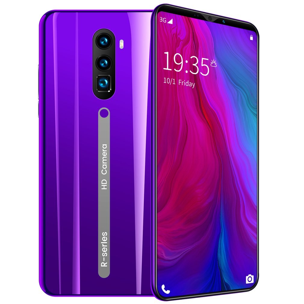 Rino3 Pro 5.8 Inch Scherm Android Telefoon Purple Water Screen Smartphone Effen Kleur Mobiele Telefoon Cool Vorm Mode