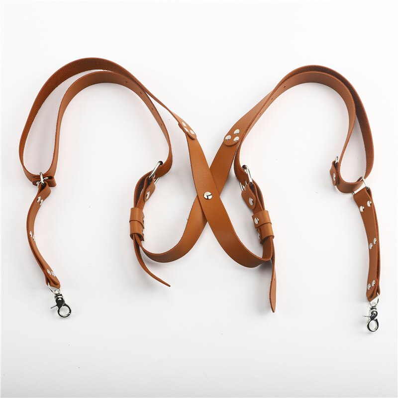 vintage Men And Women Camera Straps Hang Tourism Belt braces bretelle slinger pu leather brace: brown