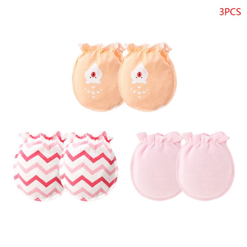 3 Pair/Set Baby Gloves 0-6 Month Newborn Infant Anti-grab Glove Foot Cover Thin: 2