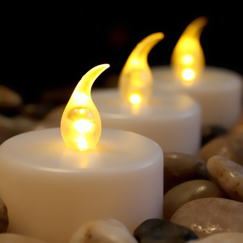 2/4PC Tea Lights Flameless Led Tealight Candles Battery Operated Warm White Flameless Pillar Candle Bluk For Romantic Decoration