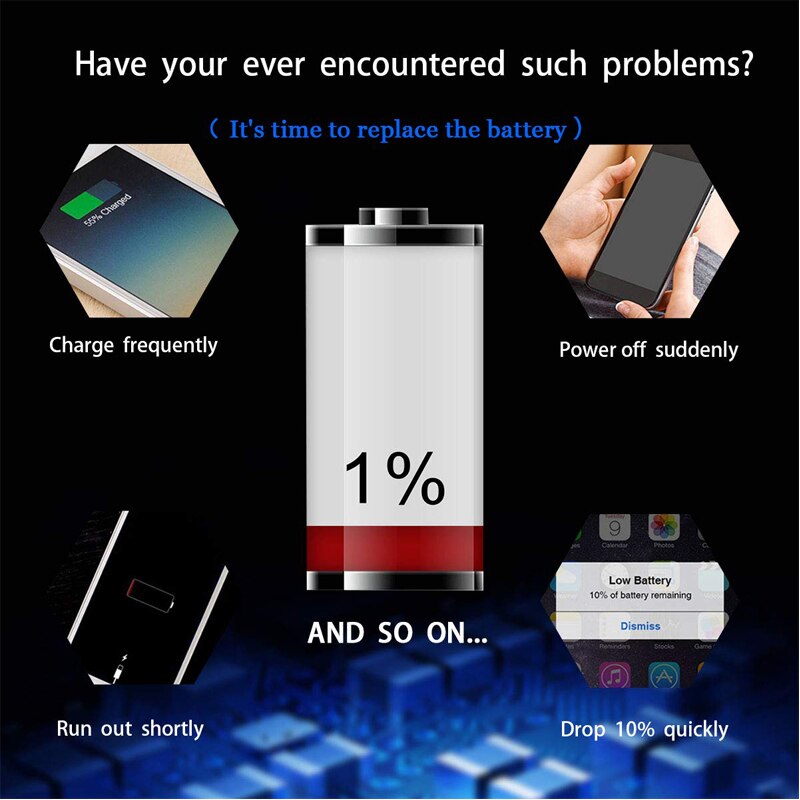 Innebygd batteribytte og verktøysett sett li-ion batteri reparasjonsverktøysett for iphone 4 4s 5 5c 5s 6 6s 7 7 plus 8 x