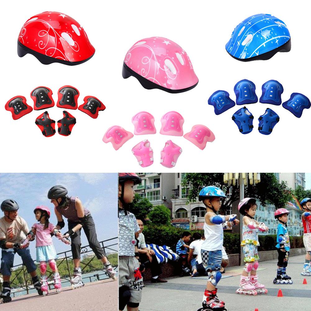 Outdoor Fiets Helm Knieschijf Elleboog Pols Guard Ondersteuning Skateboard Rijden Set