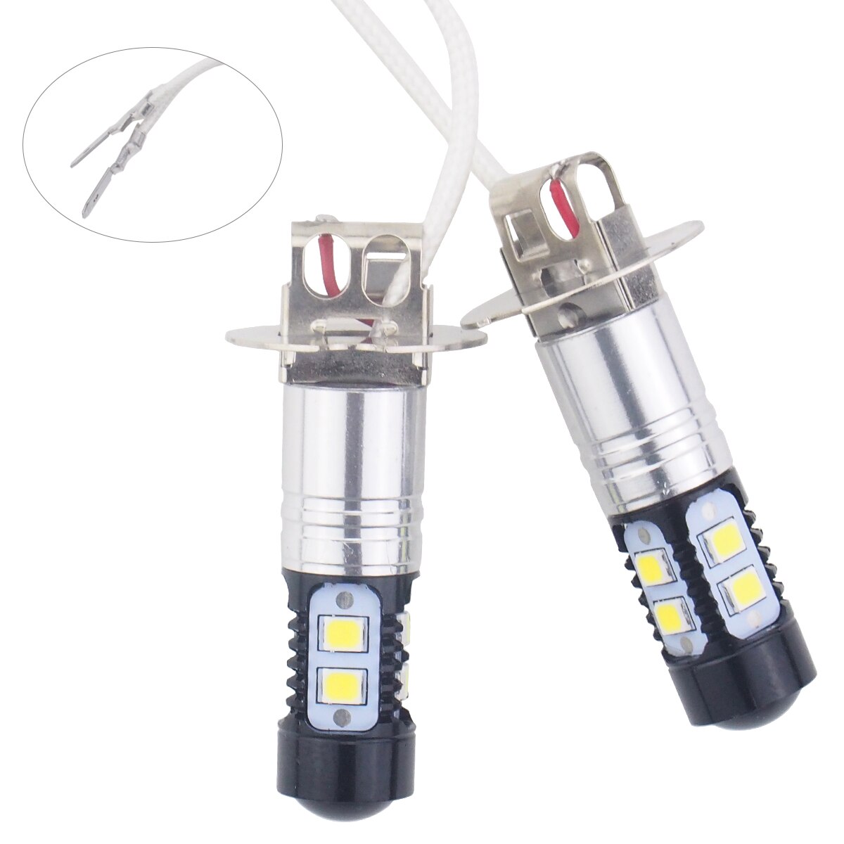 2 stks 1000LM H1 H3 T10 Auto LED Mistlamp High Power LED Mistlamp 50 w 6000 k Zwart case Anti-fog Lamp z70