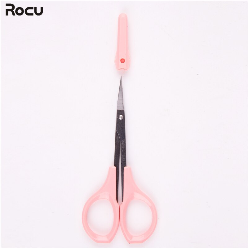 Tijeras de maquillaje pequeñas de acero inoxidable para cejas, herramientas de belleza de corte Facial, pelo de nariz, punta afilada, mango de deslizamiento