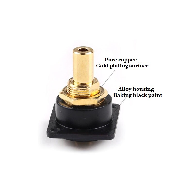 Headphone Jack Stereo 3.5mm Female to Female Scoket Headphone Cabinet D-type Panel Gold Plated Installation 3.5mm Socket