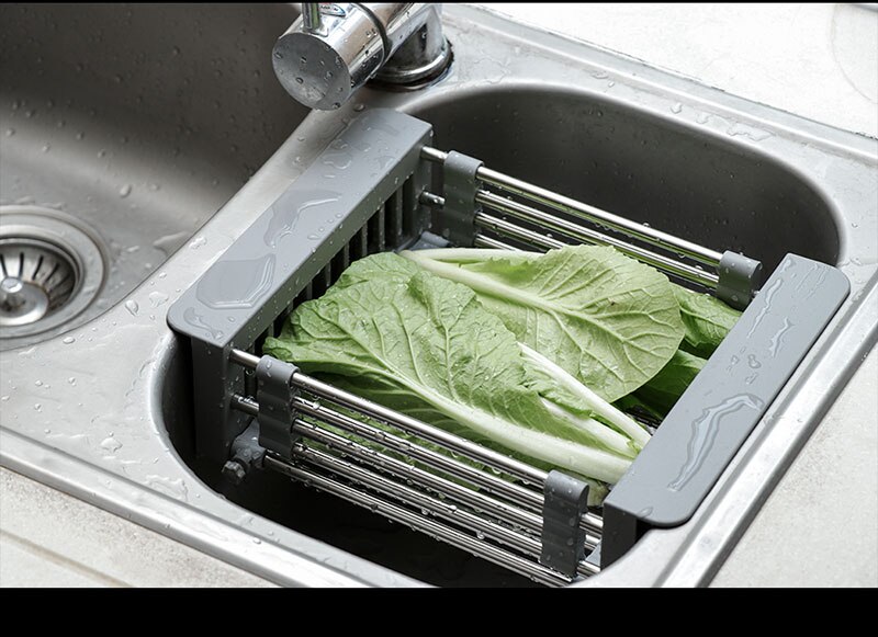 Odpływ zlewu kuchennego kosz spustowy stojak ze stali nierdzewnej basen zlew zlew sztućce opróżniony kosz wody chowany zlew teleskopowy