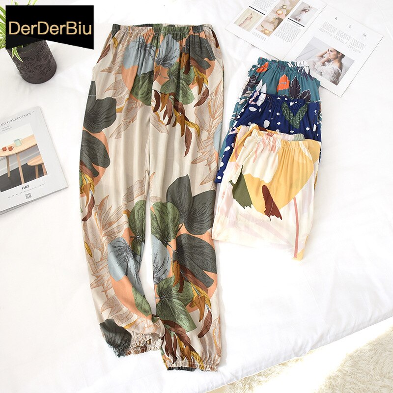 Cotton Woman Pajamas Loose Printing Sleeping Pants Sleep Bottoms Woman Pajamas Bottoms Sleep Pants Pyjama Trouser Homewear