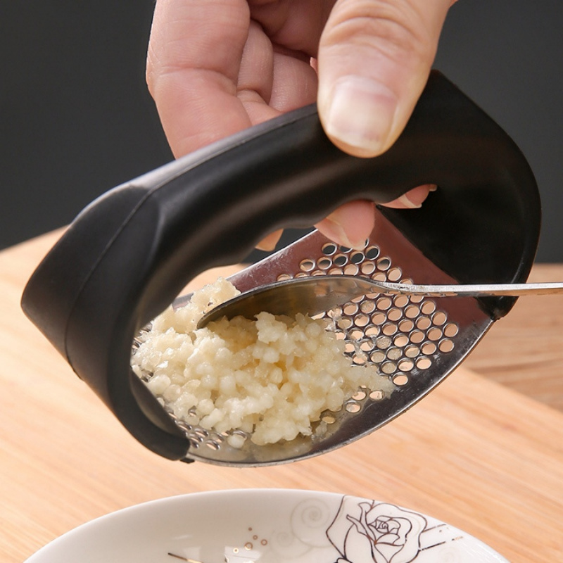 1Een Rvs Knoflookpers Handleiding Knoflookpers Huishoudelijke Keuken Multifunctionele Aardappelpuree Olecranon Modder Drukken Naar