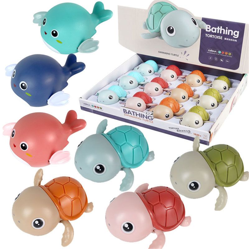 Juguete de agua clásico para bebé, tortuga enrollada, cadena mecánica, juguetes de baño de playa para niños, novedad, 2. ª generación, 1 unidad