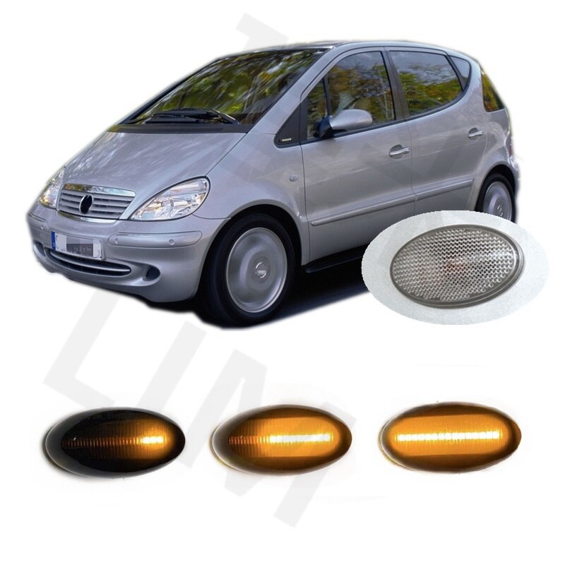 Para mercedes benz uma classe w168 1997 1998 1999 2000 2001 2002 2003 2004 2005 sequencial led indicador lado marcador luz de sinal