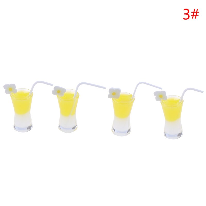 4pcs 1/12 Dollhouse Miniature Resin Cocktail Cup Drink Glass Toy Doll House Decoration 1:12 Simulation Room Furniture Toys: C