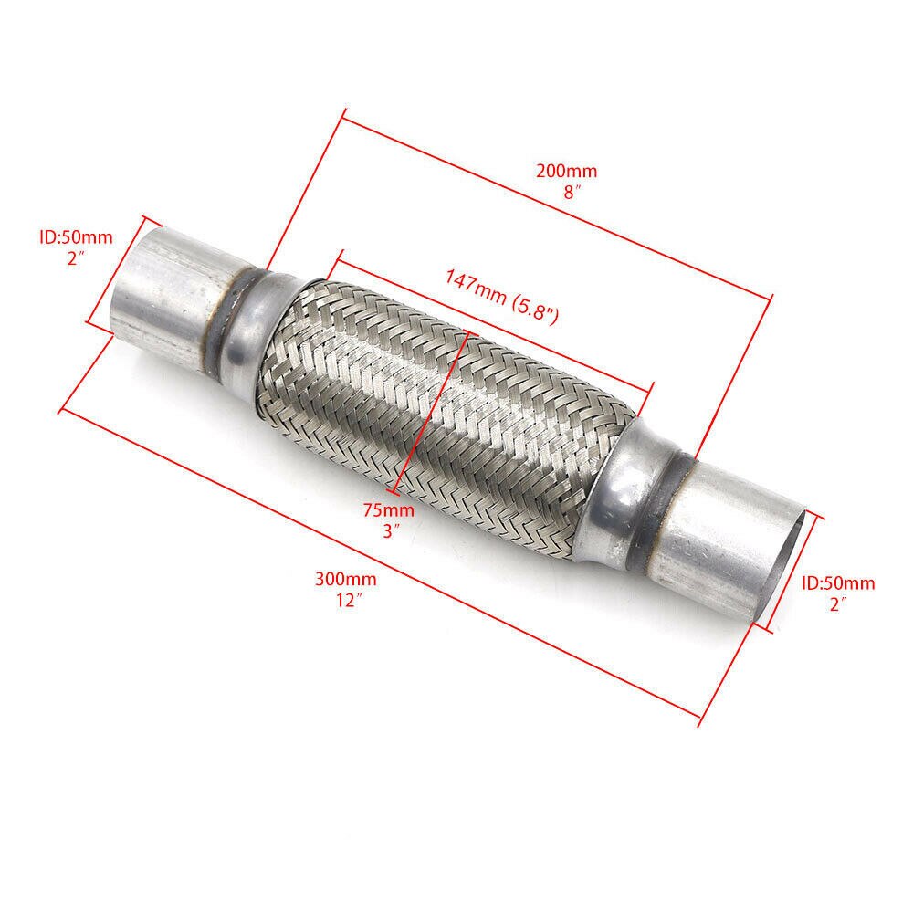 Exhaust Clamp-on Flexi Tube Joint Flexible Pipe Repair 50 x 300mm 2" x 12" Automobiles & Motorcycles Mufflers