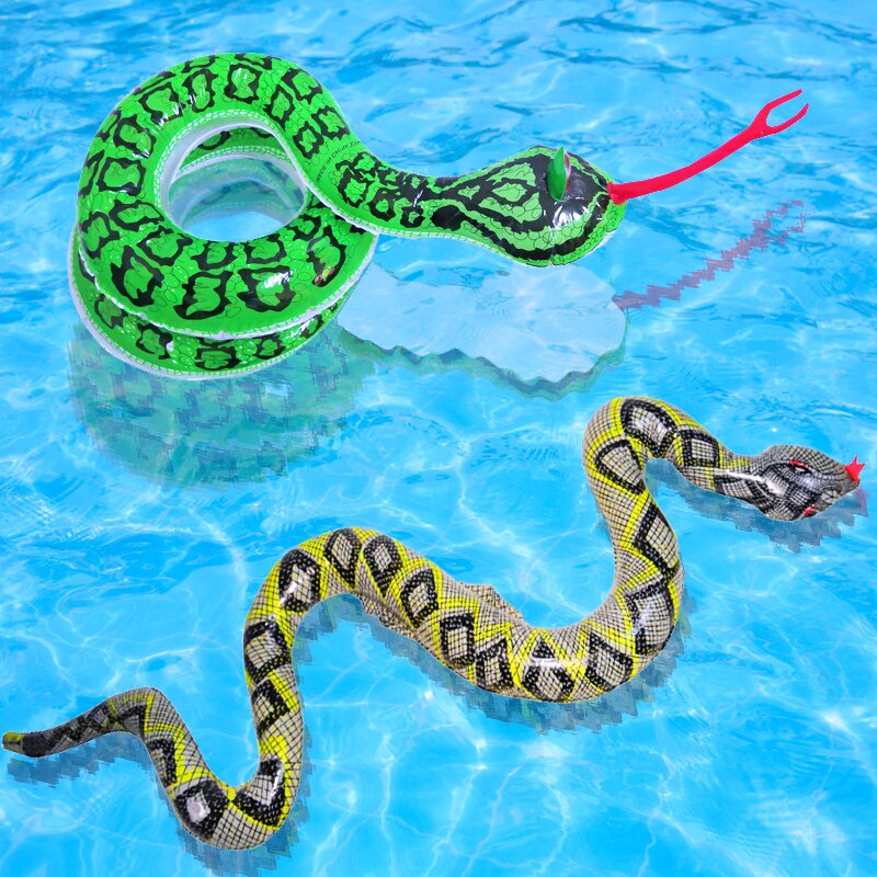 Super Long PVC Inflatable Snake Swimming pool Toy 110cm Inflatable Blow Up Snake Children Funny Inflatable Python Tricky Toy