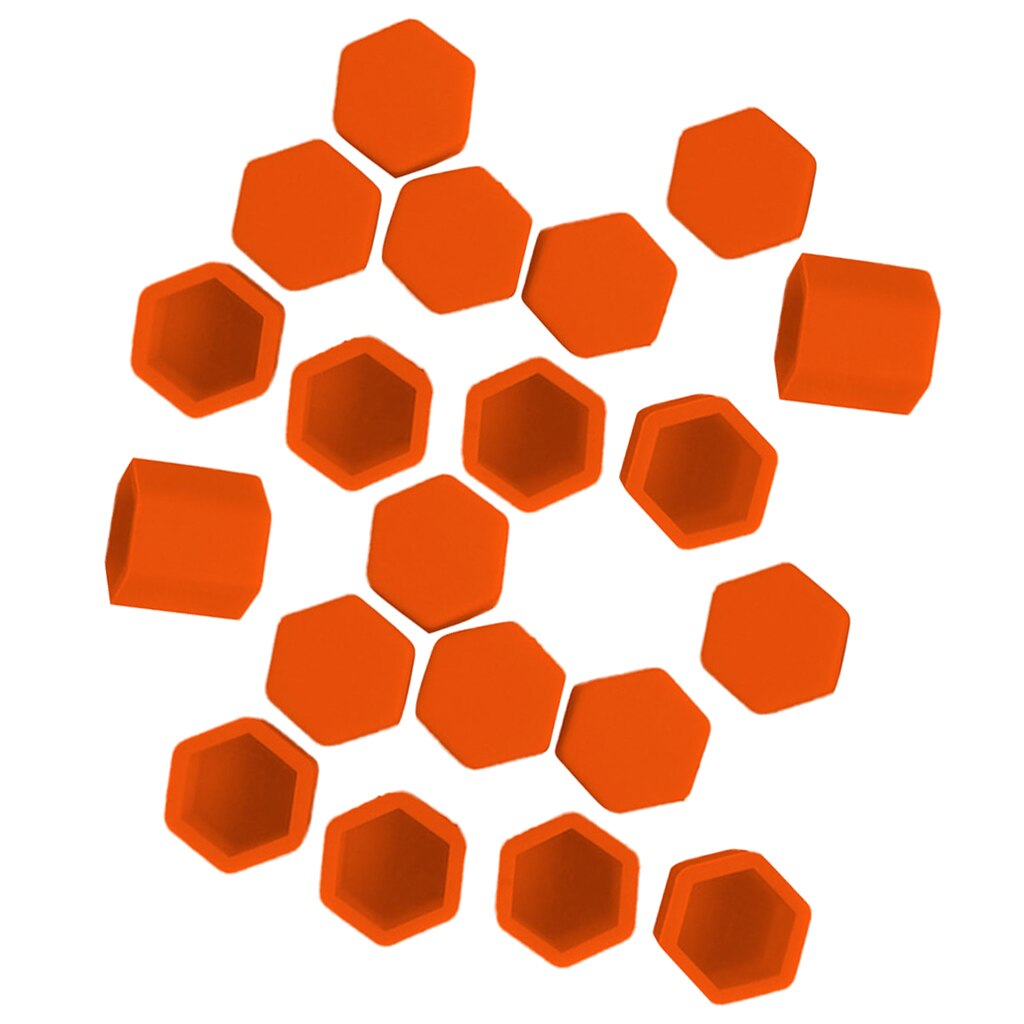 20 stk 17mm bilmøtrik dæksel bolte sekskantede møtrik dæksler auto bil hjul dæk plast silikone støv beskyttelses hætter beskytter sæt