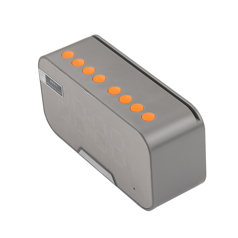 LED Wireless Bluetooth Speakers 3W Fm Radio With Digital Alarm Clock Mirror Sound Box Subwoofer Handsfree Desktop Speaker: 06