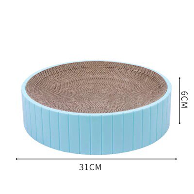 Popular bowl-shaped cat litter scratch-resistant scratch-resistant wear-resistant cat scratching pot corrugated paper round cat: blue  31cm