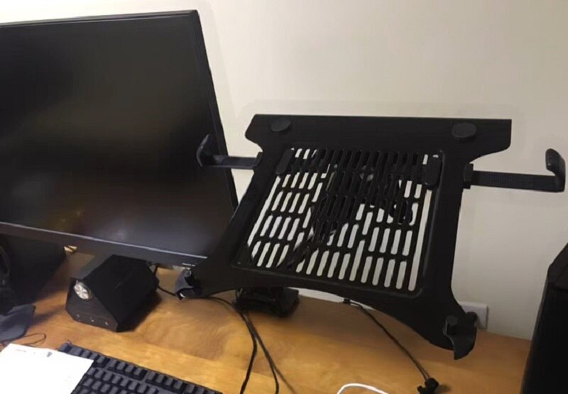 NB North Bayou F160 17"-27" Full Motion Dual Ergonomic Monitor Stand Adjustable Gas Spring Mount with Laptop Tray, Loading 1-8KG