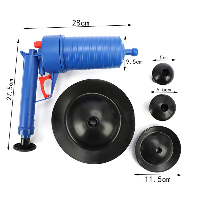 Air Power Drain Blaster Gun High-Pressure Powerful Manual Plunger Pipe Clog Remover Toilets Sink Bath Kitchen Cleaner