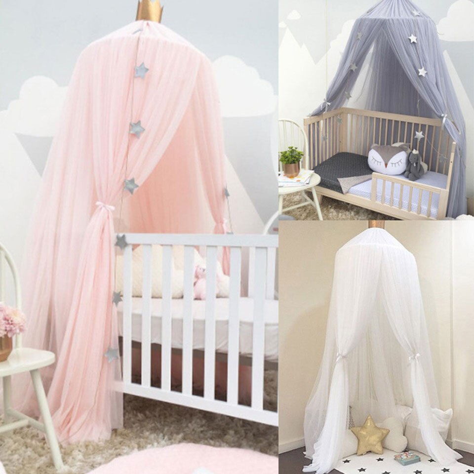 Baby Room Mosquito Net Bed Hanging Kids Tent Baby Bed Canopy Dome Curtain Tent Baby Crib Netting Round Hung Kids Canopy Tent