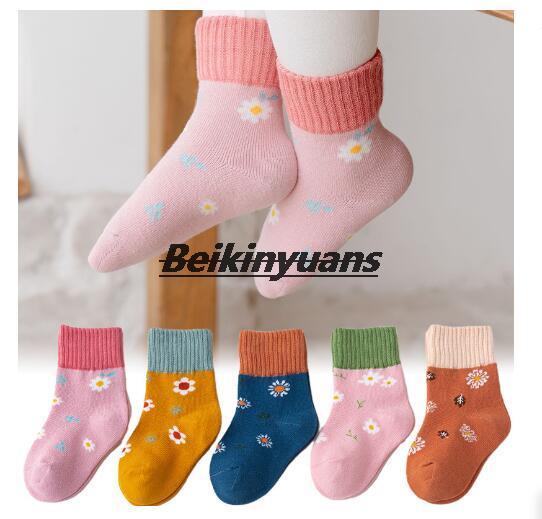 freundlicher socken Winter kleine gebrochene blume trommel freundlicher socken spitze Netz junge Baby mädchen socke freundlicher Winter Warme strumpf: 5 / Fit 3-5year