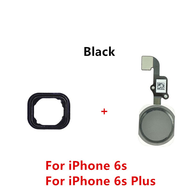 Return Back Home Button Assembly Flex Cable Sticker Menu Sensor Ribbon For iPhone 5s 6s 6 7 8 Plus SE Fingerprint No Touch ID: 6s or 6splus Black