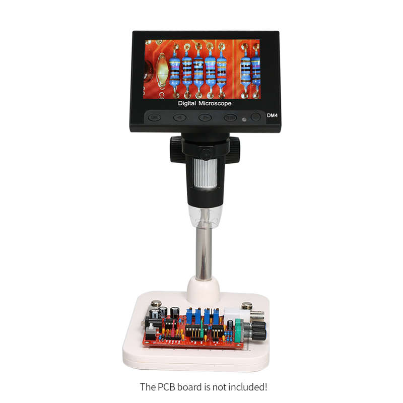 Microscopio Electrónico Digital ELEG-Usb 1000x2,0 mp Dm4 pantalla Lcd de 4,3 pulgadas soporte de microscopio Vga con 8 Led para polilla de circuito Pcb