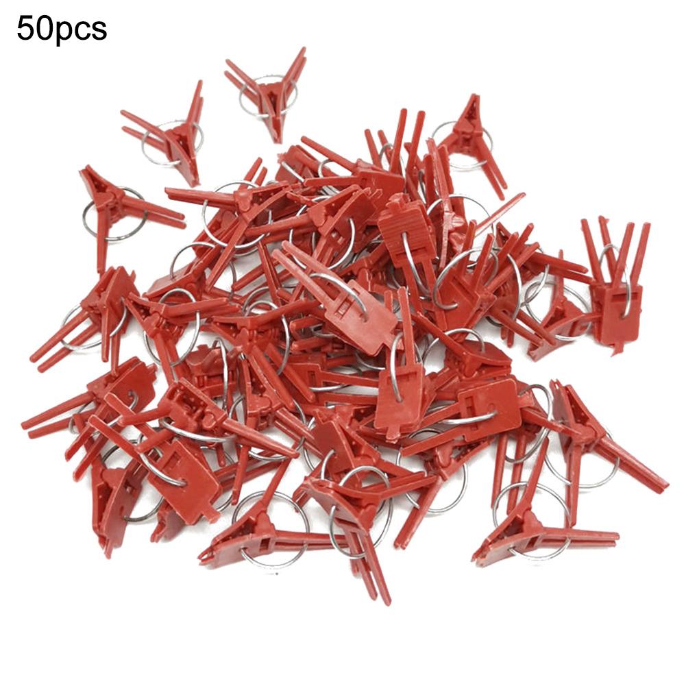 50Pcs Planten Graft Clips Plastic Bevestiging Bevestiging Armatuur Klem Tuingereedschap Voor Komkommer Aubergine Watermeloen: Flat mouth graft