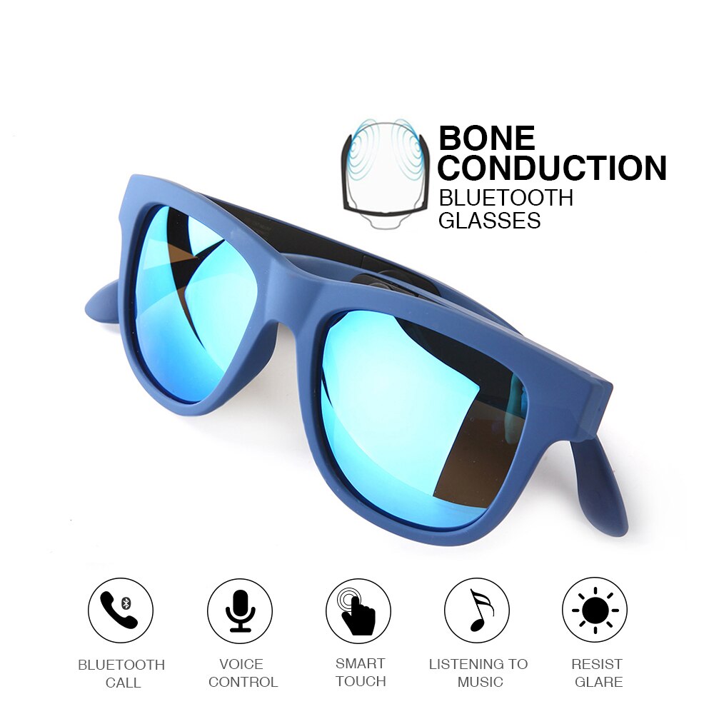 G1 Wireless Bone Conduction Bluetooth Sunglasses w/Mic Hands-Free Call Music Waterproof Smart Sunglasses for iPhone Android