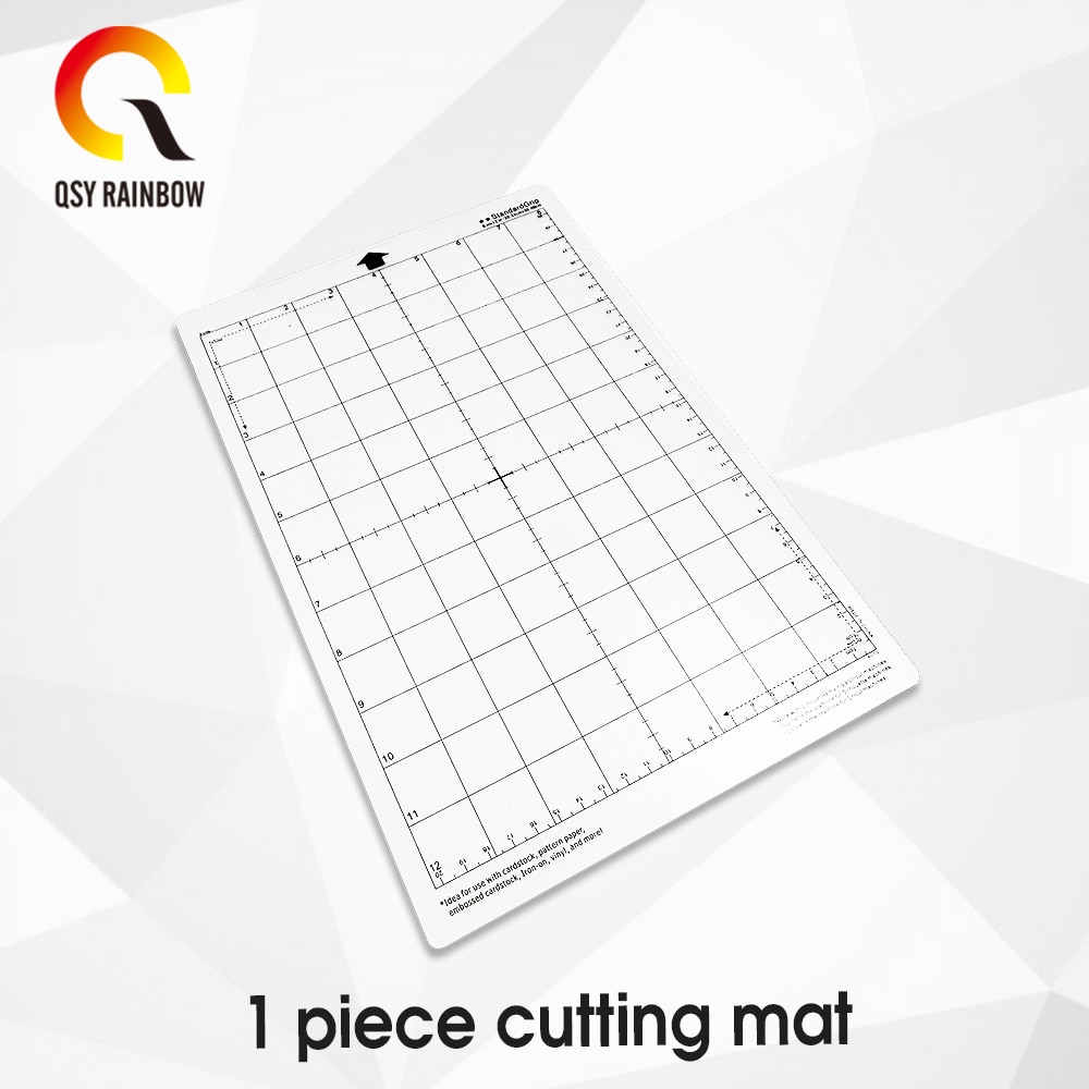 Transparent compatible Cutting Mat Adhesive Mat with Measuring Grid for Silhouette Cameo Plotter 8 by 12 Inch