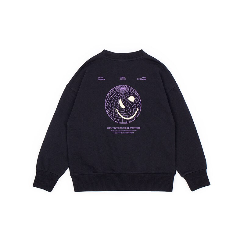 Linling o-hals casual actieve print kinderletter t-shirts kindersweatshirts voor jongens kleding hiphop streetwear  p248: Zwart / 7t