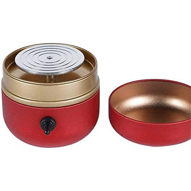 1500 tpm mini pottenbakkersschijf elektrische schijf diy kleigereedschap klei plastic machine voor dienblad volwassenen kinderen keramische kunst (rood): Default Title