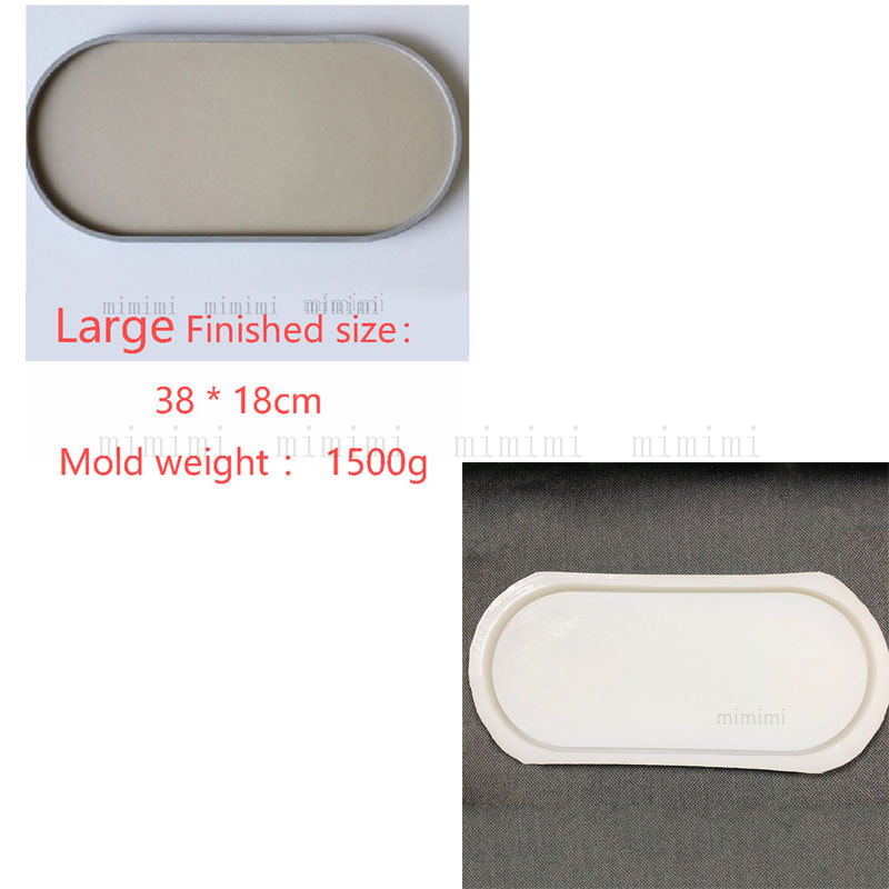 Silicone Oval Tray Mold for Concrete Coaster Jesmonite Mold Concrete Round Tray Mold Candle Tray