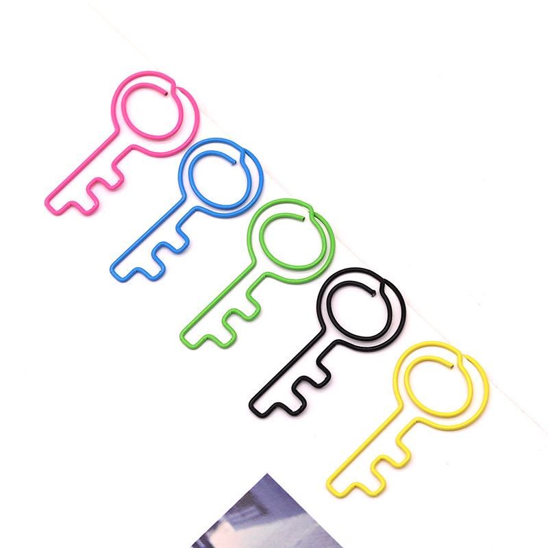 Key Shape Binder Metal Color Paper Clip Office Accessories Folder Office Stationery Paper Material Paper Clips Binding Supplies