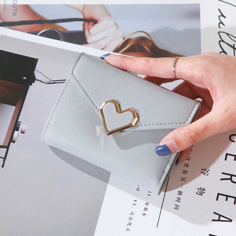 neue Jahrgang Kleine Frische Metall Herz Kurze Kleine Brieftasche frauen Schüler Brieftasche: 5