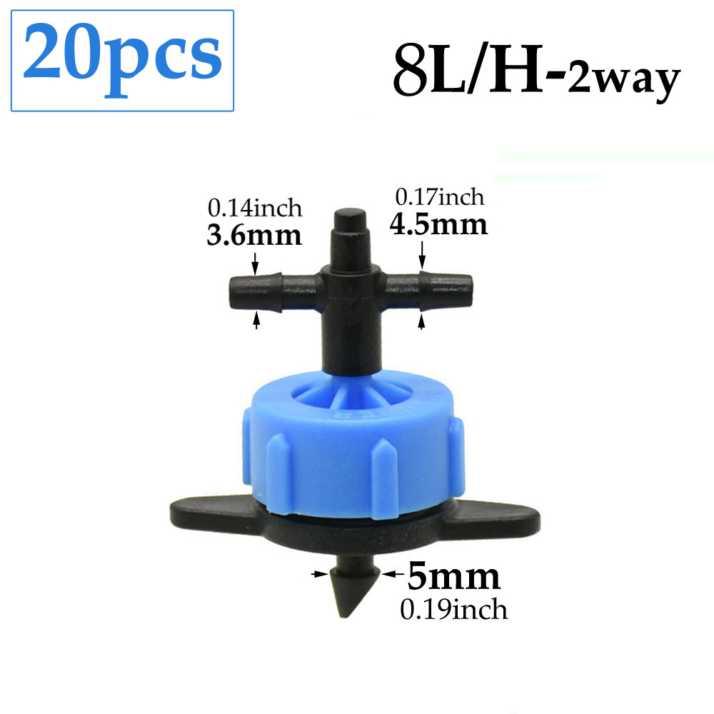2L 4L 8L Irrigation Drippers Fitting 2/4-way Arrow Dropper Connector Cross Water Splitter Emitter Micro Drip Irrigation System: light yellow