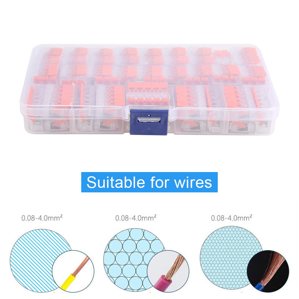75pcs Wire Connector Push-in Terminal Block Electrical Cage Combination Set Automotive Marine Insulated
