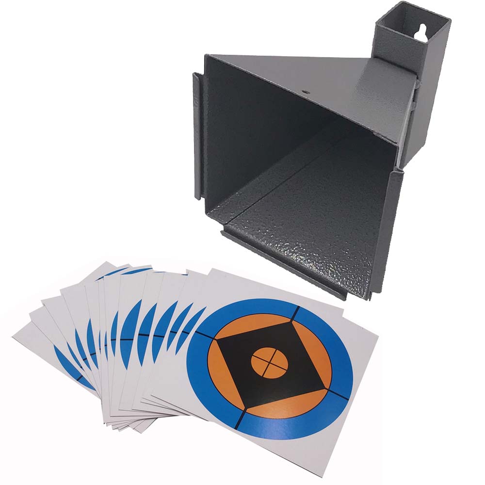 Grey Metal Pellet Trap Funnel-shape with 20 Counts Paper Targets Small 5.50 inch 14 cm: Amry Green